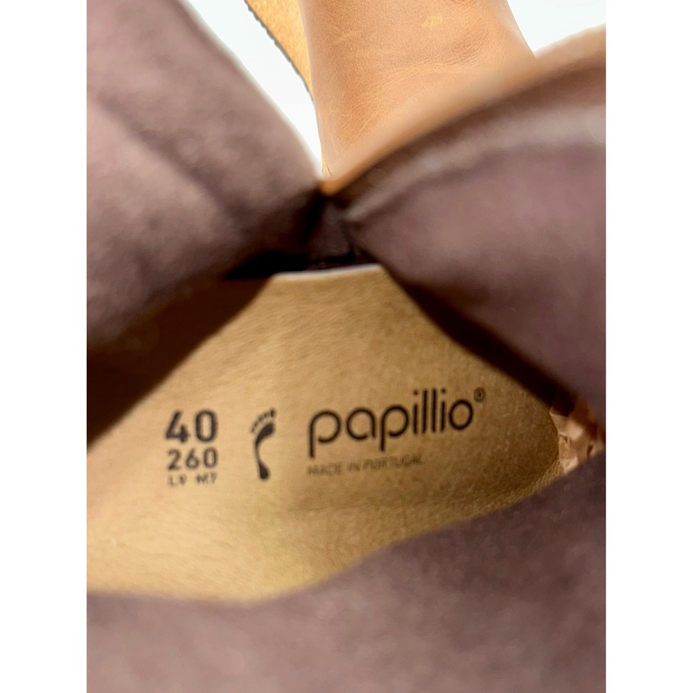 Papillio Birkenstock Ebba Wedge Ankle Boots Women 40 9 9.5 Cognac Brown Leather - Picture 6 of 6